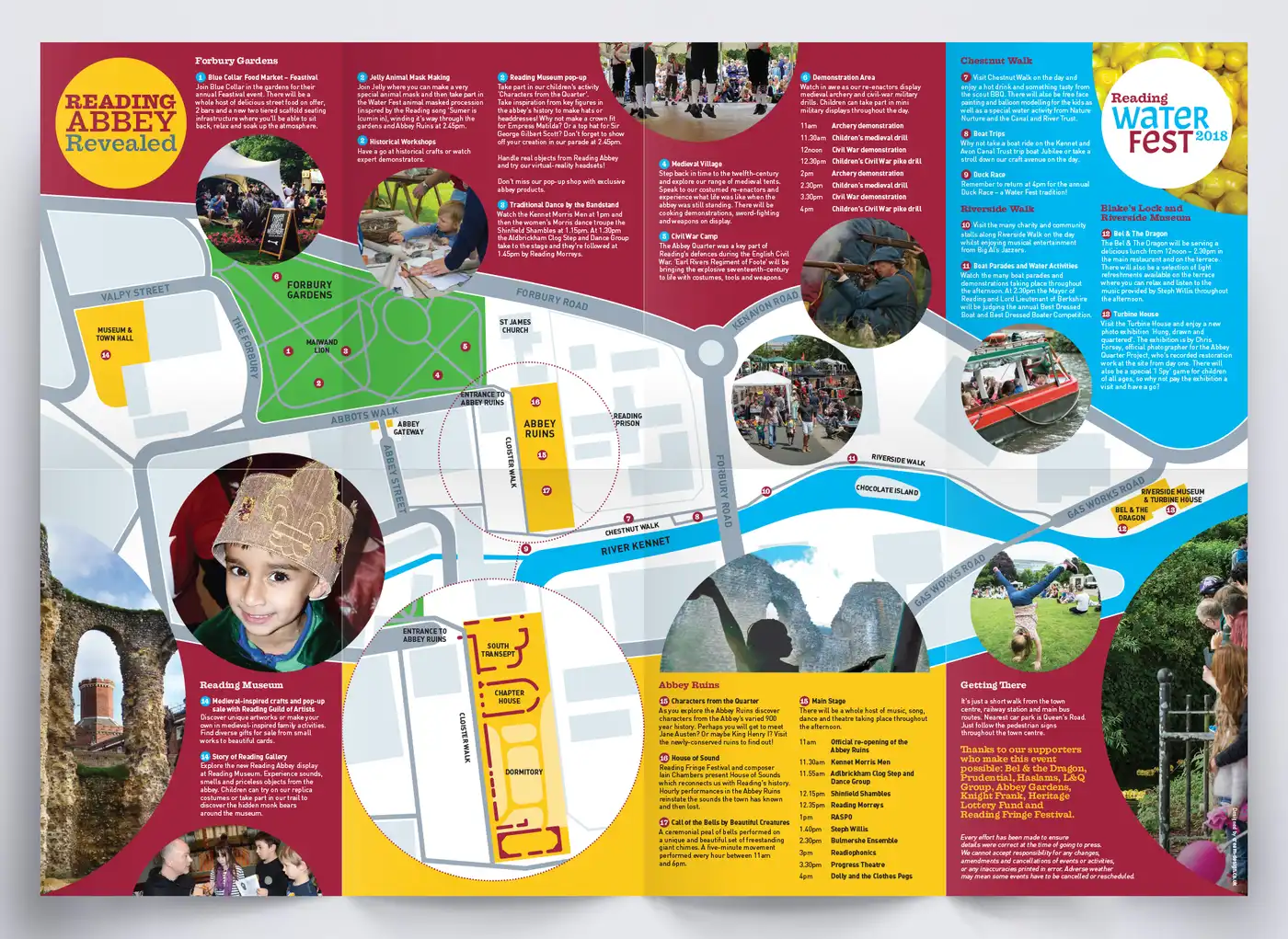 Reading Abbey Revealed and Water Fest Souvenir Map and Programme