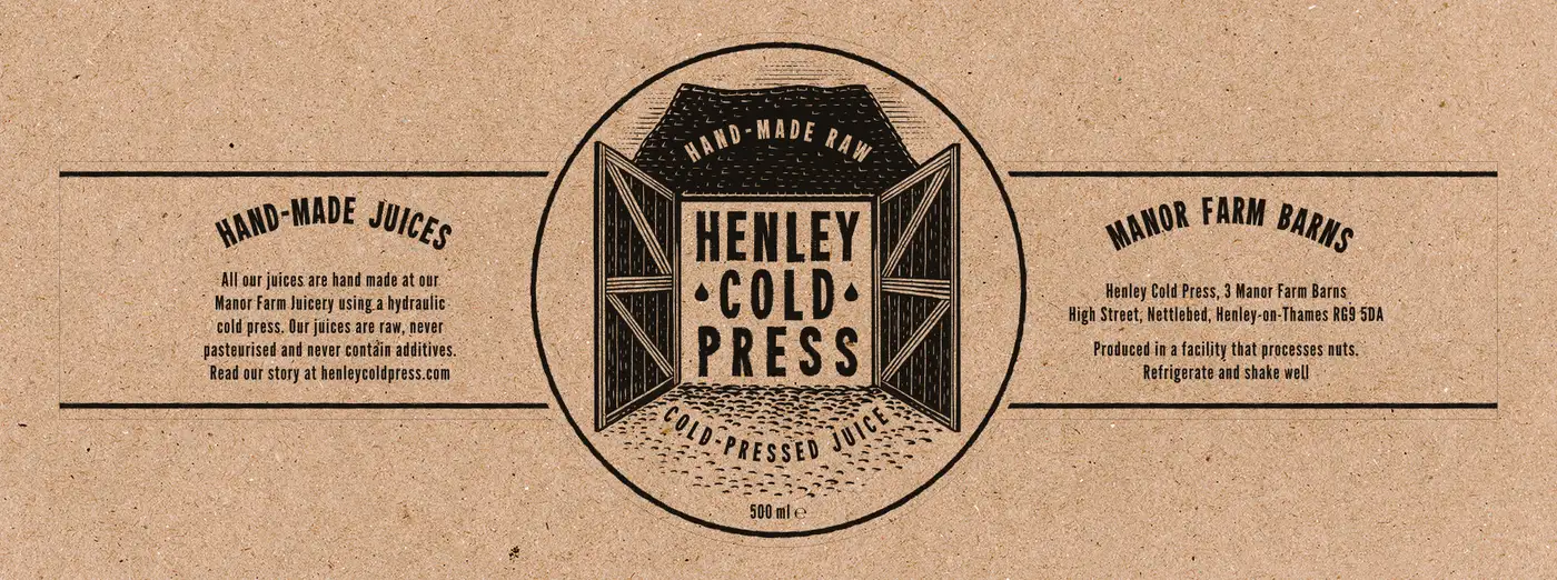 Henley Cold Press Bottle Label