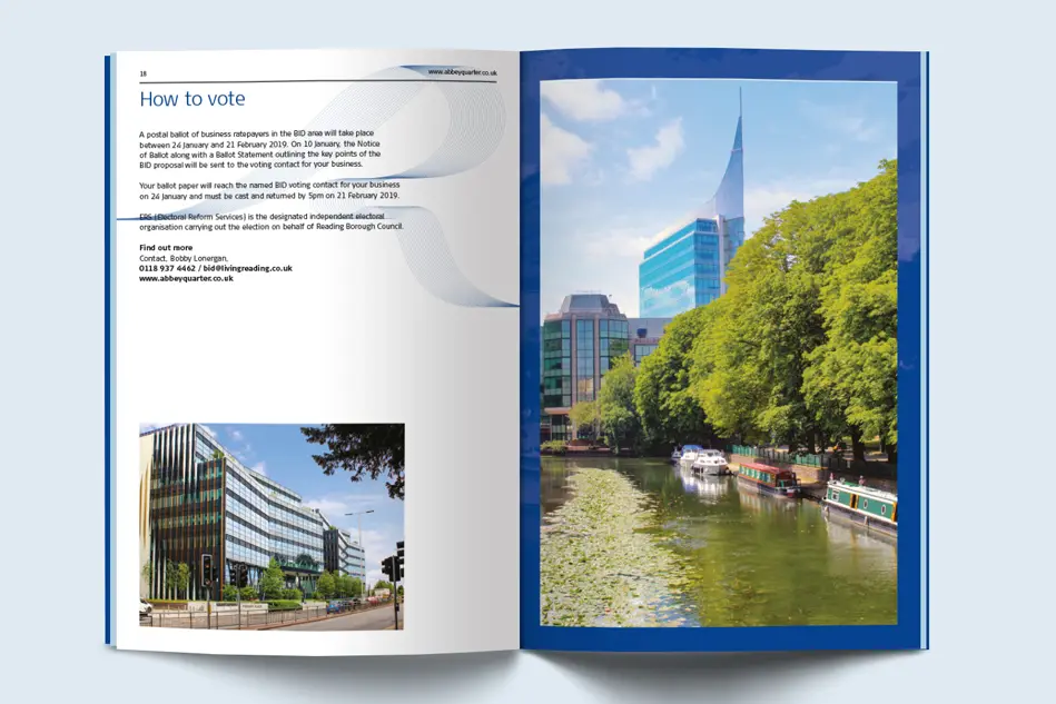 Reading UK BID brochure spread