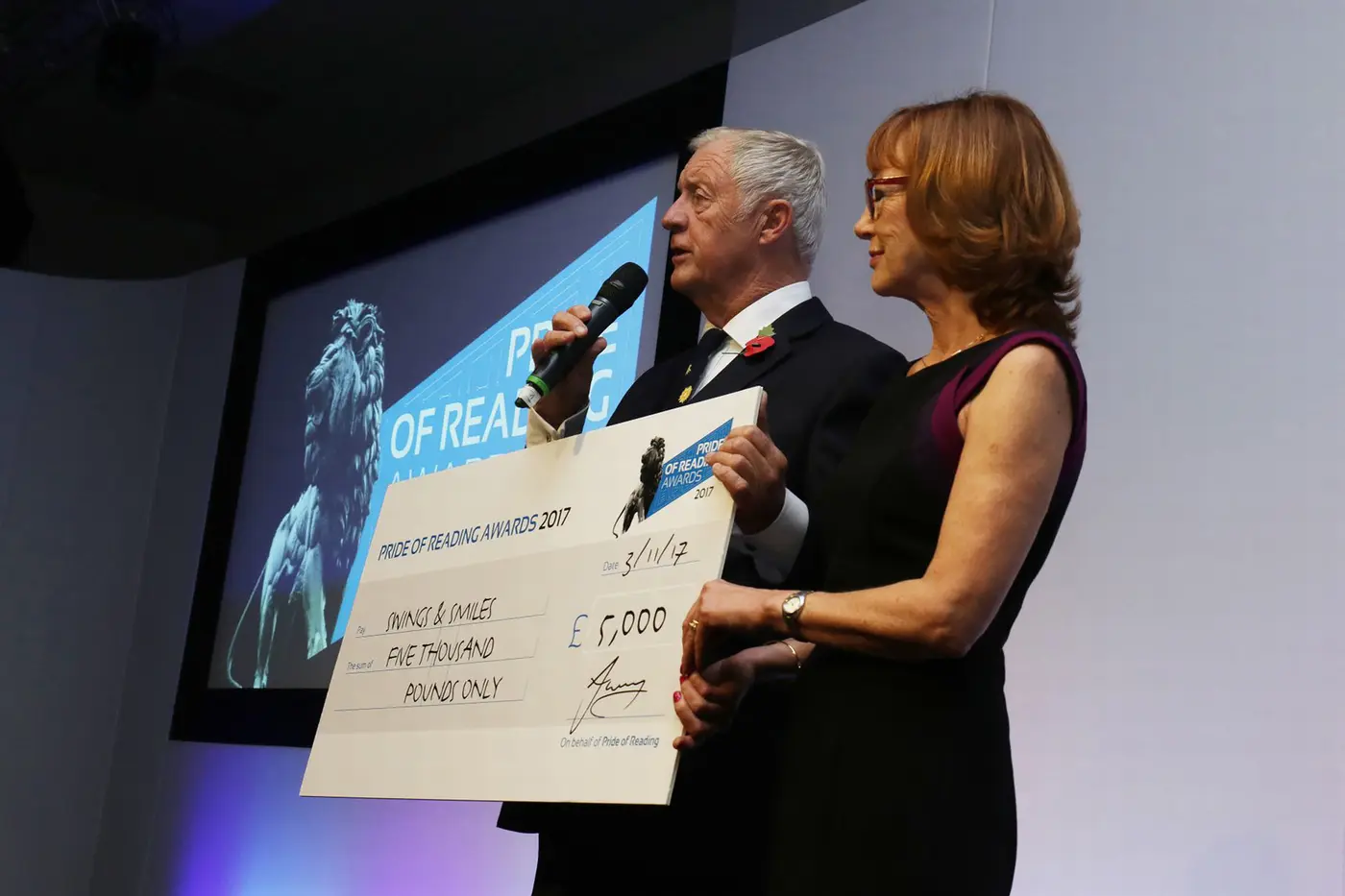 Pride of Reading Awards 2017 Cheque Presentation