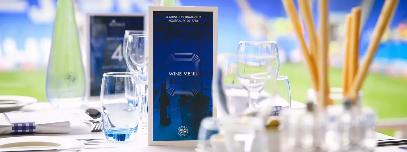 Reading FC Hospitality Menu