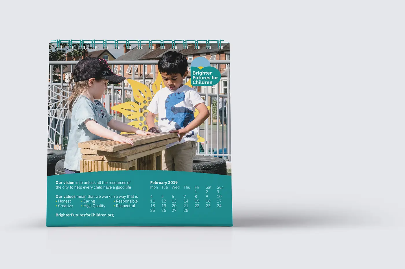 Brighter Futures desk calendar