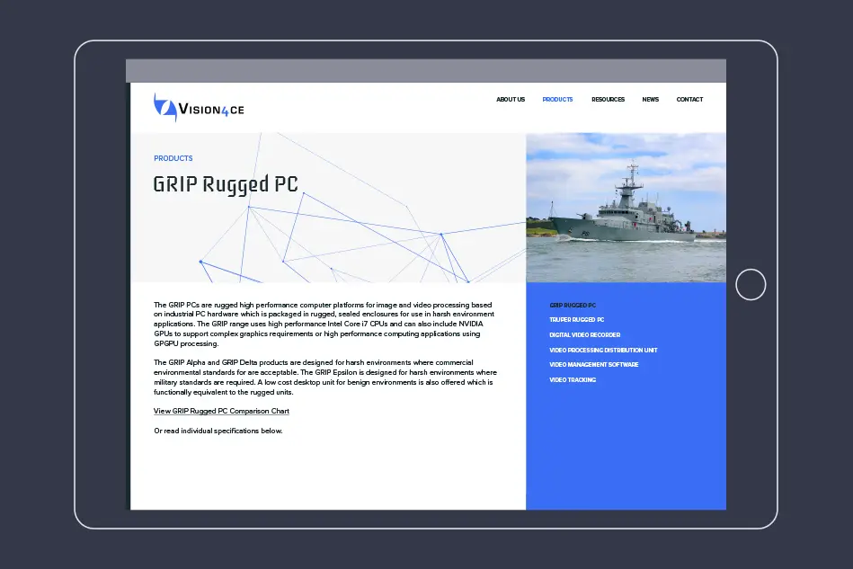 Vision4ce Website Design