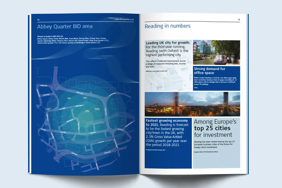 Reading UK BID brochure spread