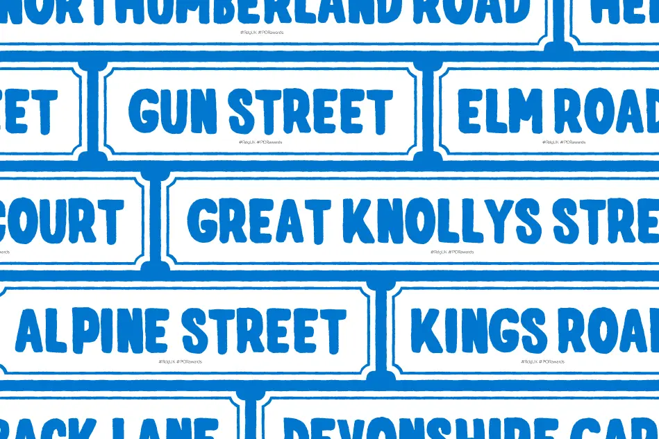Pride of Reading Awards 2015 Street Names Graphic
