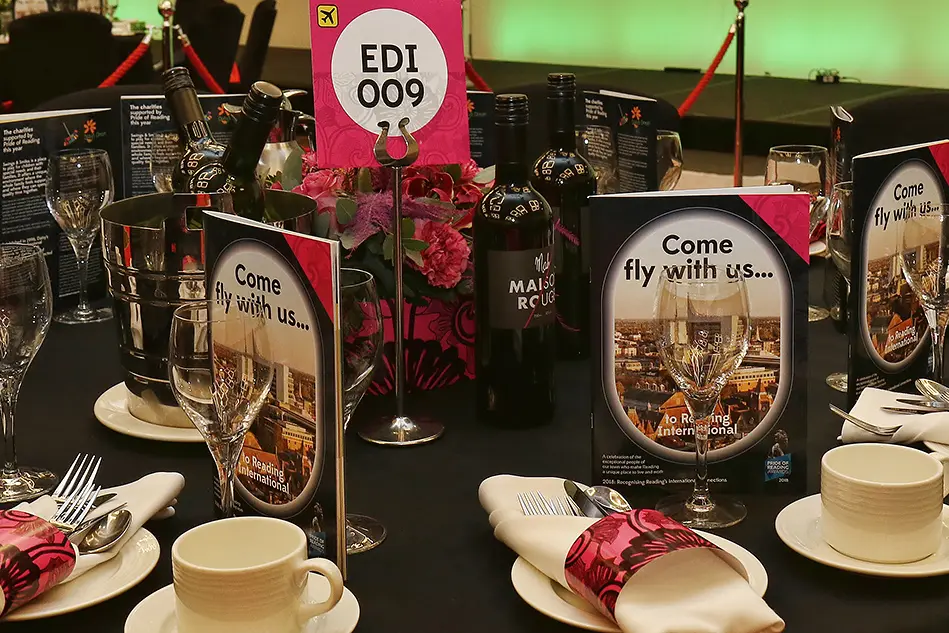Pride of Reading Awards 2018 Table Branding